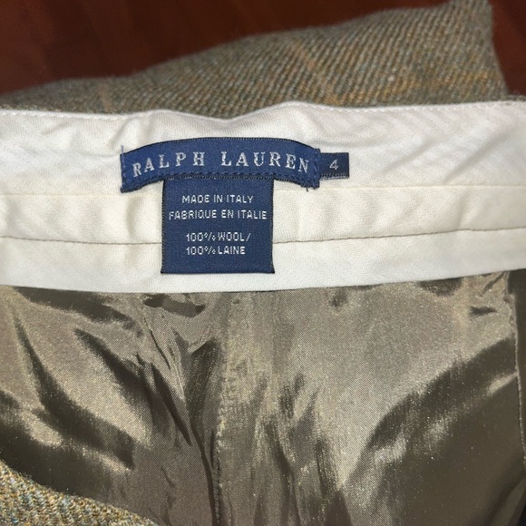 Ralph Lauren Olive Tweed Dress Pants - Picture 3 of 7